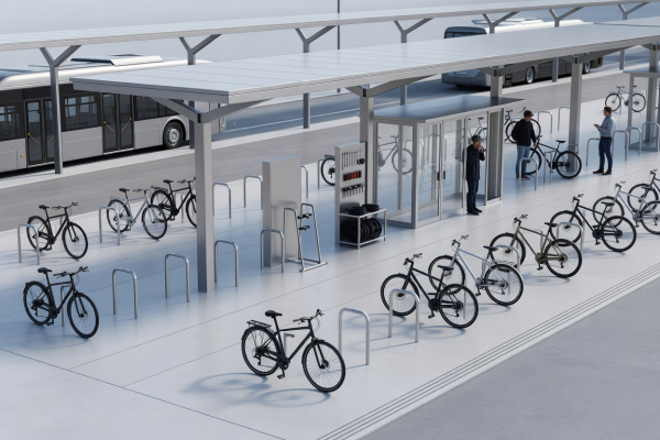 Transit cycle station layout